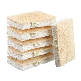Cooks Professional Eco Scourer Sponges Multipack | 6 Pack | Loofah | Compostable Kitchen Sponge | Biodegradable | Plastic Free | Natural 100%