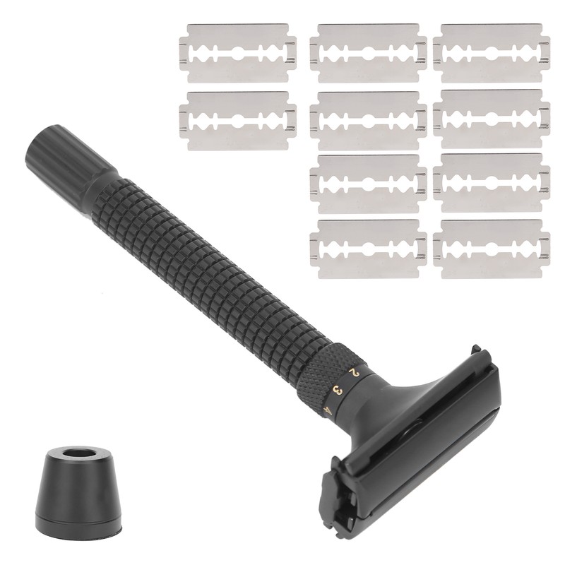 Men Manual Razor Blade Base Set Adjustable Brass Double Edge