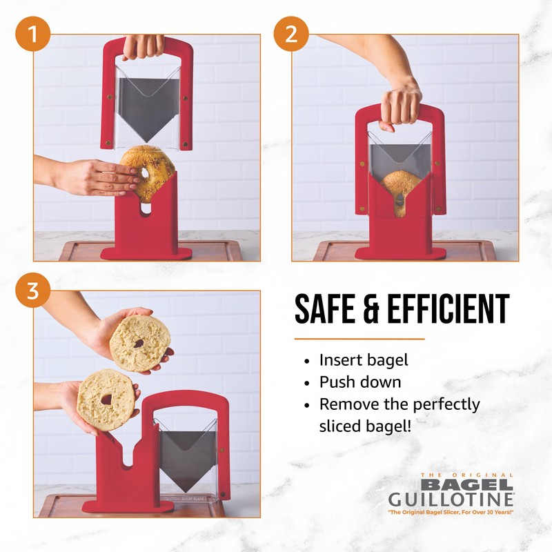 Hoan Bagel Guillotine Universal Slicer with Built-in Finger Safety Shield,