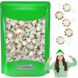 Fruidles Christmas Pinwheel Starlights, Red, White, and Green Hard Peppermint Candy, Kosher Parve, Individually Wrapped (Half-Pound