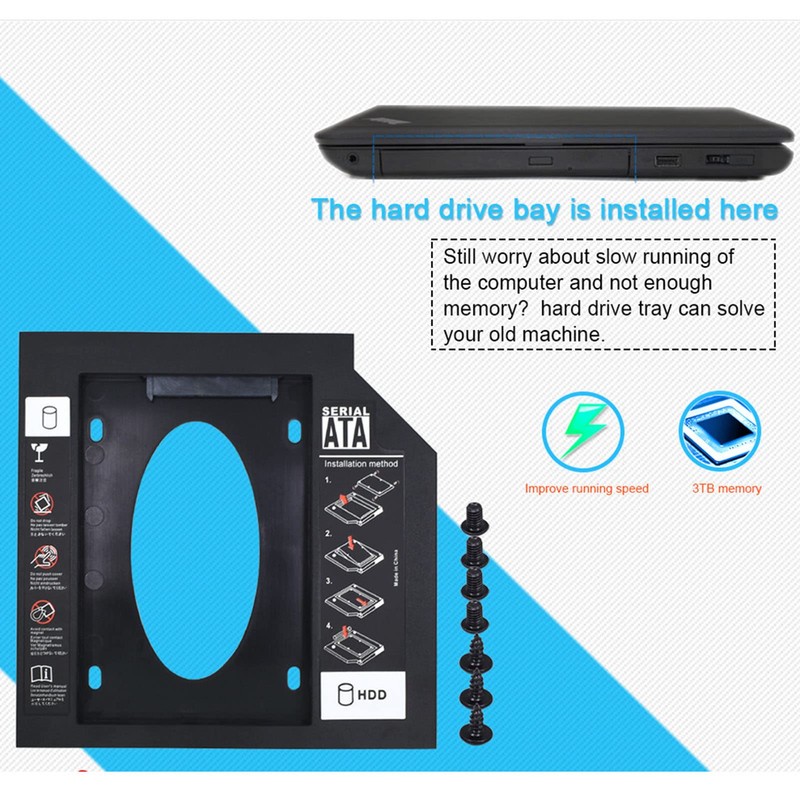 Dpofirs SATA Hard Drive Caddy, Universal 12.7 mm SATA SATA