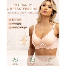 As Fairy Sleep Nursing Bra Breastfeeding Bras for Women Maternity Bras Seamless Pregnancy Bra (Nude 3X-Large)