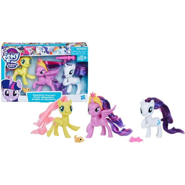 My Little Pony Toy Twilight Sparkle, Rarity & Fluttershy 3-Pack, Intro to Friendship is Magic, Ages 3 and Up