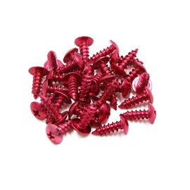 A ABSOPRO Motorcycle Cross Head 5mm Bolts Nuts Bumper Screws Red(Set of 30)