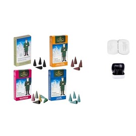 Crottendorfer Set of 4 Incense Cones Fresh Christmas – Fragrances: Frankincense Balm, Winter Orange, Colourful Mix and Lavender – Quantity: 96 Including 4 Incense Cones as Sample – Made in Germany