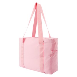Auliuse Tote Bag for Women with Zipper Work Tote Bag with Zipper Shoulder Bags with Yoga Mat Buckle for Travel Work Gym School(Pink)