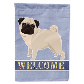 Caroline's Treasures CK3616GF Pug Welcome Garden Flag Mailbox Flag Decorative Yard Flag Banner Outside Patio Artwork Yard Flower Beds, Garden Size, Multicolor