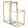 Glass Storage Container Garden Polygonal Column Golden Brass Bar Welding