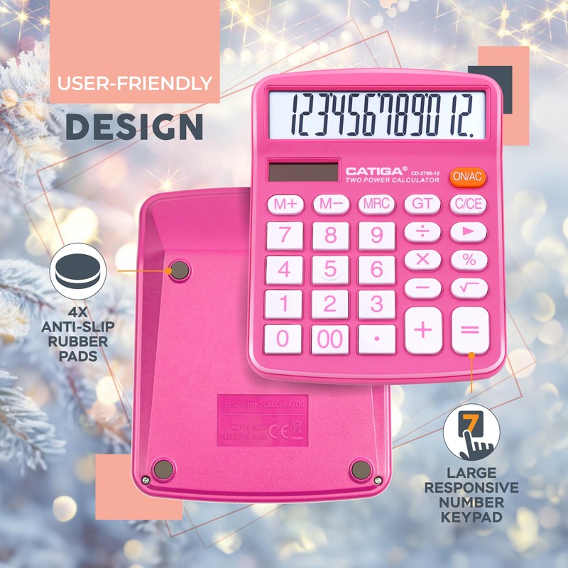 CATIGA Desktop Calculator (2 Pack) 12 Digit with Large LCD