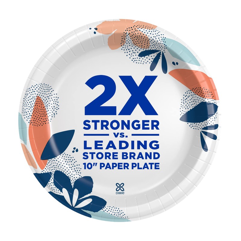 Dixie Paper Plates, Large 10 Inch | 2X Stronger |