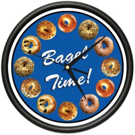 SignMission Bagel Wall Clock Shop Store NYC hot Fresh Sign