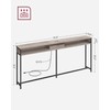 VASAGLE 70.9-Inch Console Table with Outlet and Shelves, Sofa Table
