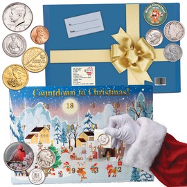 Littleton Coin's 2025 Advent Calendar Christmas Countdown with 24 Coins and Collectibles from Around the World - Child or Adult