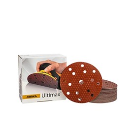 Mirka Ultimax Sanding Paper Ø 150mm Grip 15-hole/grit P240 / 50 pcs/For 150mm eccentric and sanding machines/Sanding of soft and hard wood, mineral materials, hard old varnish / UC61105025