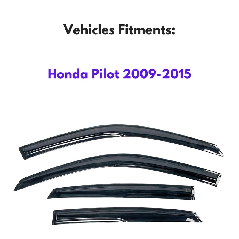KPY Window Visor Compatible with Honda Pilot 2009-2015, 4PC Rain