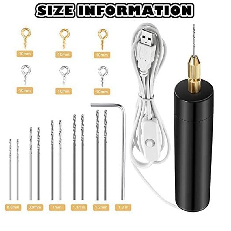 Lyaciomn Electric Resin Drill Set,Including Eye Screws,Twist Drill Bits Tools,Electric
