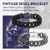 Bandmax Men's Skull Bracelet Stainless Steel Cuban Bracelet Length 21