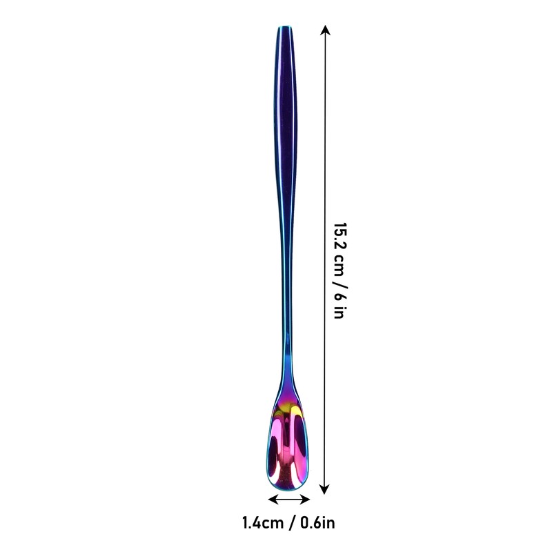 6PCS Coffee Spoon Stainless Steel Mixing Spoon Thickened Long Handle