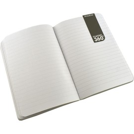 Zequenz Classic 360 Soft Bound Journal/Writing Notebook Black Medium 5" x 7" 200 sheets/400 pages Ruled/Lined paper