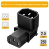 [2PACK] IEC 320 C14 to C13 Right Angle AC Adapter,