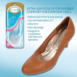Amope GelActiv Everyday Heels Insoles for Women, 1 Pair, Size 5-10 (Pack of 2)