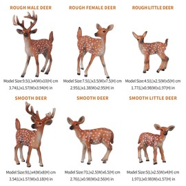 FLORMOON Animal Figures 6 Pieces Deer Figurines Woodland Animals Figurines for Christmas Decoration Realistic, Solid, Durable Early Educational Birthday Party Favour Cupcake Topper Gift for Kids