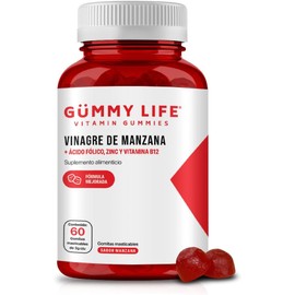 Gummy Life - Gomitas de Vinagre de Manzana con Ácido Fólico y Vitamina B12, Sin Gluten y Veganas - Mejor forma de tomar el Vinagre de Manzana, dos al día