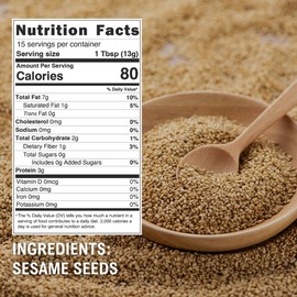 Asiatic Dishes Toasted White Sesame Seeds (Iri Goma) – Whole Roasted Sesame Seed, Crispy, Crunchy, and Nutty Tasty, Sprinkle on Salad, BBQ, Soup, and More 7oz Per Bottle