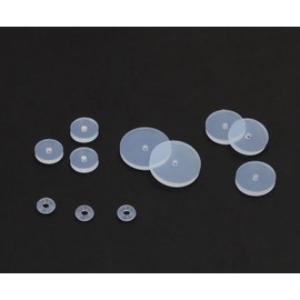 Penta Angel Clear Piercing Disc 200Pcs Plastic Disc Stabilizer Pads Silicone Earring Backs Stopper Earlobe Support Patches (3/5/7/9 mm)