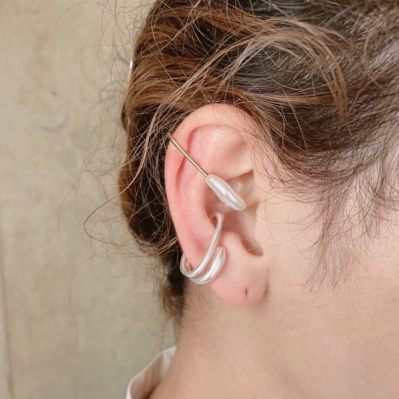 Moonstan Women's Ear Cuffs, Popular, Gold, Silver, 2 Rows, Matte,