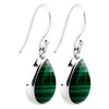 I-be, Malachite Gemstone Drop Earrings 925 Silver, Length 3.3 cm