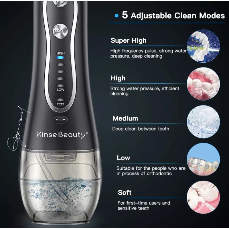 CORDLESS ORAL IRRIGATOR Irrigador Bucal Dental Portable Charging + Puntas