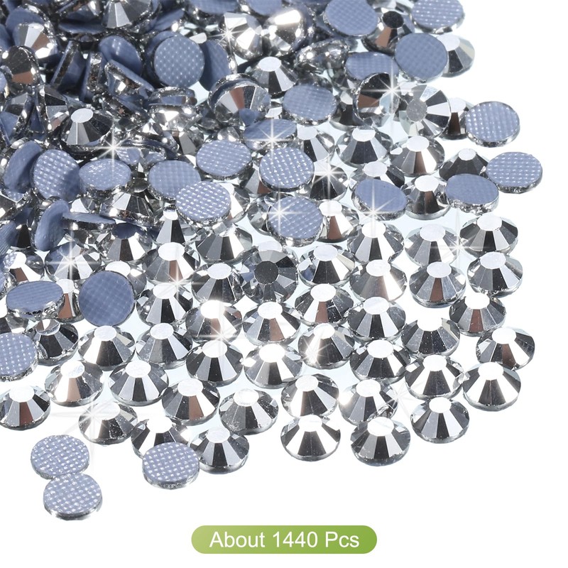 sourcing map 1440 Pcs Hotfix Rhinestones Flatback Crystal Glass Gems