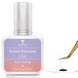 SVECKE Eyelash Extension Glue 10ml, 0.5s Fast Drying Lash Extension Glue for Professional Eyelash Extension, Waterproof Eyelash Glue Extra Strong