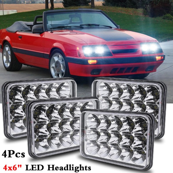 CHUSYYRAY 4PCS 4x6 inch LED Headlights High/Low Beam Bulb FITS
