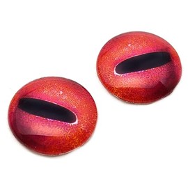 Megan's Beaded Designs Red Octopus Glass Eyes - 6mm to 78mm - Jewelry Cabochons Doll Making Supplies Taxidermy Sculptures Domed HD Realistic Steampunk Nautical (10mm)