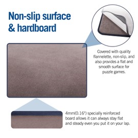 Kidoodler Jigsaw Puzzle Board with Cover & Sorting Trays | 33x22 Portable Puzzle Mat for 1000 pcs with 4 Foldable Sorting Trays | 4mm Reinforced Hardboard | Non-Slip Surface | Blue