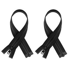 #5 Molded Black Plastic YKK® Separating Zippers (2 Pieces Per Pack) (8" Inches)