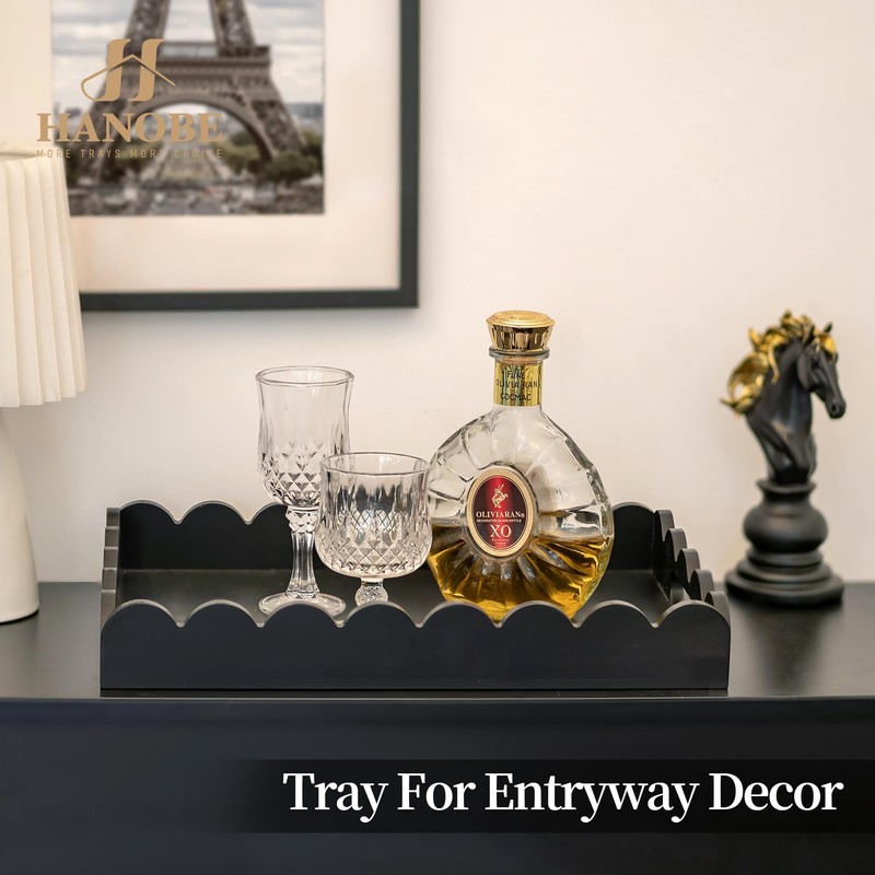 Hanobe Decorative Tray Coffee Table for Entryway Decor