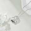 YAFEINI Heart Panda Sterling Silver Jewelry Animal Pendant Necklace Ladies