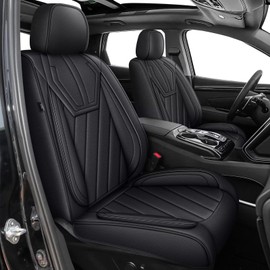 JIAMAOXIN Car Seat Covers for Honda CR-V CRV 2015-2025 2026, Soft Faux Leather Seat Covers Anti-Scratch & Reinforced Stitching, Easy to Install, All Seasons Seat Protector (2 Front Seats,Black)