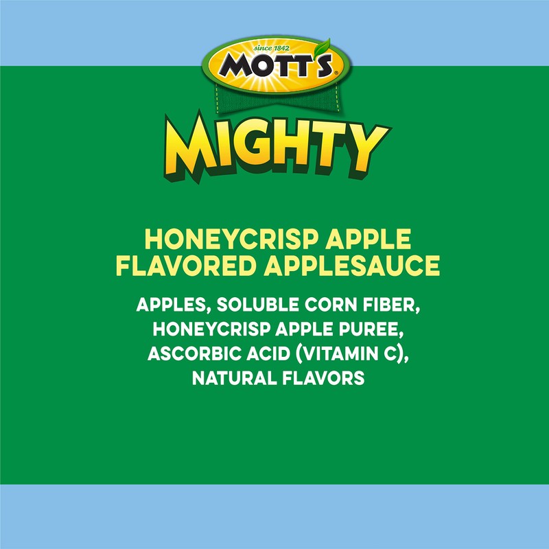 Mott's Mighty Applesauce Variety Pack, 3.2 oz Clear Pouches, 48