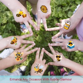 WEDDARA 101+ Bee Temporary Tattoos for Kids & Adults – Waterproof, Non-Toxic, Skin-Safe Bee Designs – Party Favors & Gifts
