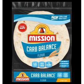 Mission Carb Balance 8" Soft Taco Flour Tortillas - 8 Ct 4 Packs - Keto Friendly