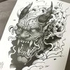 Long-Lasting Oni Hannya Dokkaebi Irezumi Men's Temporary Tattoo 1 Piece 2ea