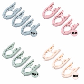 12pcs Travel Coat Hangers for Adults, Folding Clothes Hangers Plastic Coat Hangers Foldable Portable Hangers for Travelling Home Hotel Camping, Holiday Travel Accessories Cruise Essentials, 4 Colors