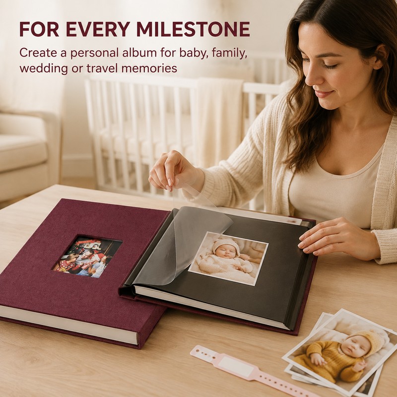 Self-Adhesive Photo Album 20 Sheets 40 Pages for Family and