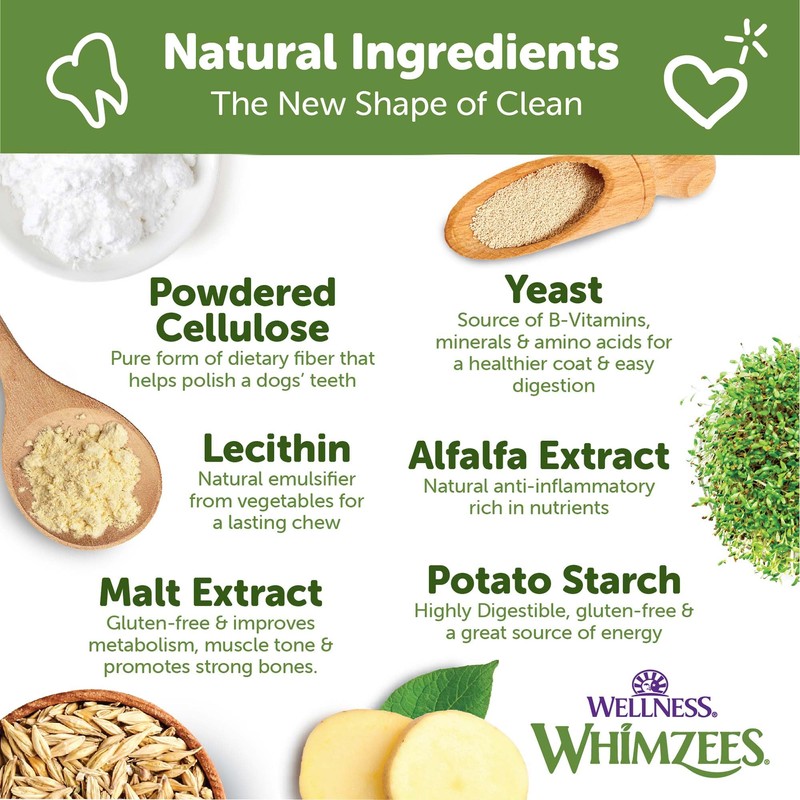 Whimzees Wellness Brushzees Dog Dental Treats, Natural Chews, Large Size