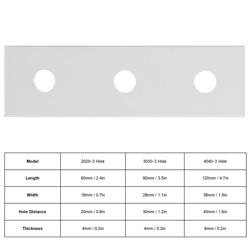 10pcs Flat Mending Plates, Straight Braces Aluminum Heavy Duty Mending