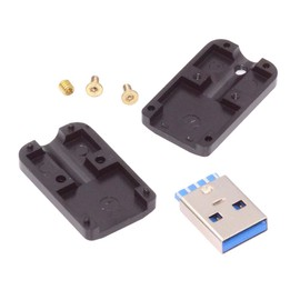 cablecc 5Gbps DIY OEM USB 3.0 Type-A Male Plug Connector Solder Type with Aluminum Alloy Shell Black Customization for 6.0mm Cable
